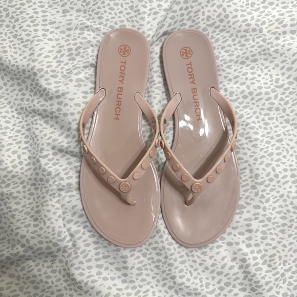 Tory Burch Studded Jelly Thong Sedona Rose Pink Sandals Slides Size 9 - Picture 4 of 8